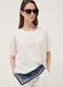 White linen and viscose blend blouse, regular fit_0