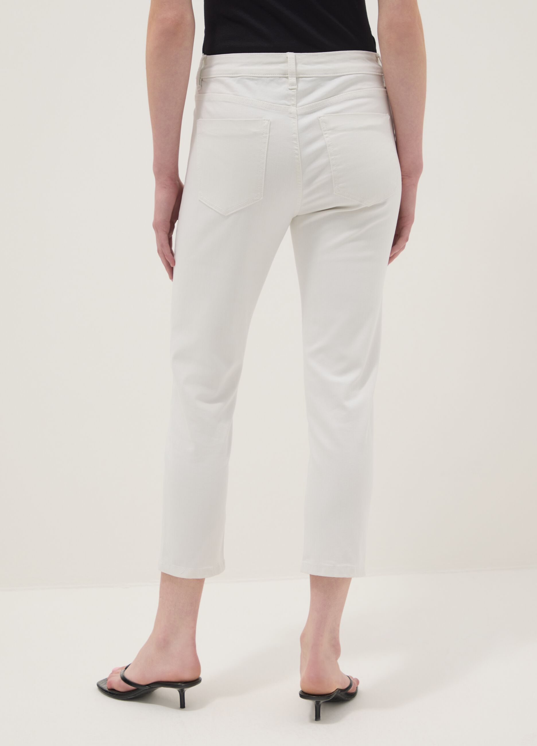 Skinny jeans in white stretch cotton blend