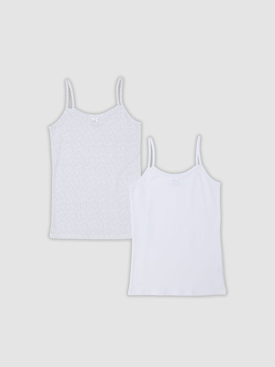 2-pack of white stretch organic cotton vests for girls_0