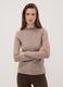 Beige stretch viscose crew-neck T-shirt_0