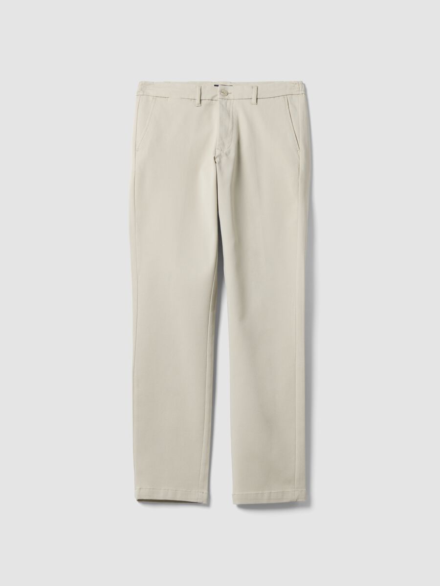 Grey slim-fit chino trousers in lyocell and stretch cotton_4
