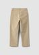 Beige ribbed stretch cotton chino trousers_1