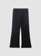 Black flared stretch-cotton star-print trousers for girls_0