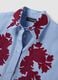 Light Blue Pure Cotton Poplin Shirt with Floral Embroidery, Regular Fit_5