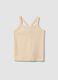 Girls&rsquo; beige ribbed stretch cotton fitted tank top_3