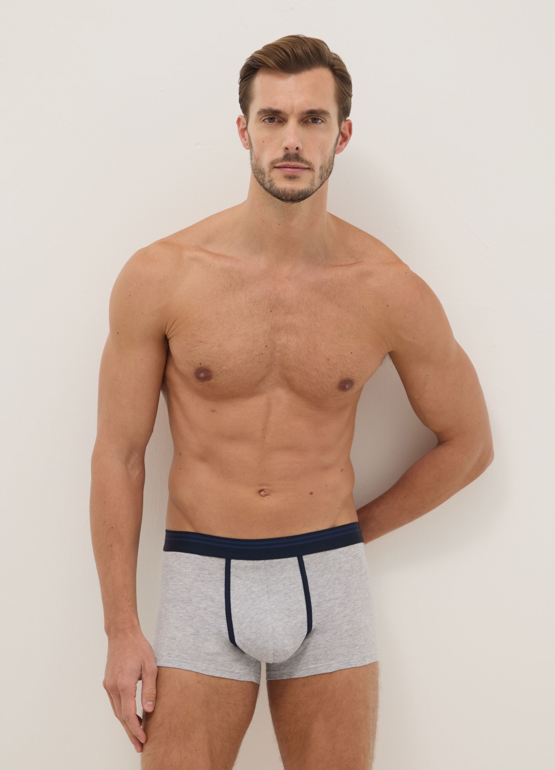 Tripack of multicolour stretch cotton regular fit boxers