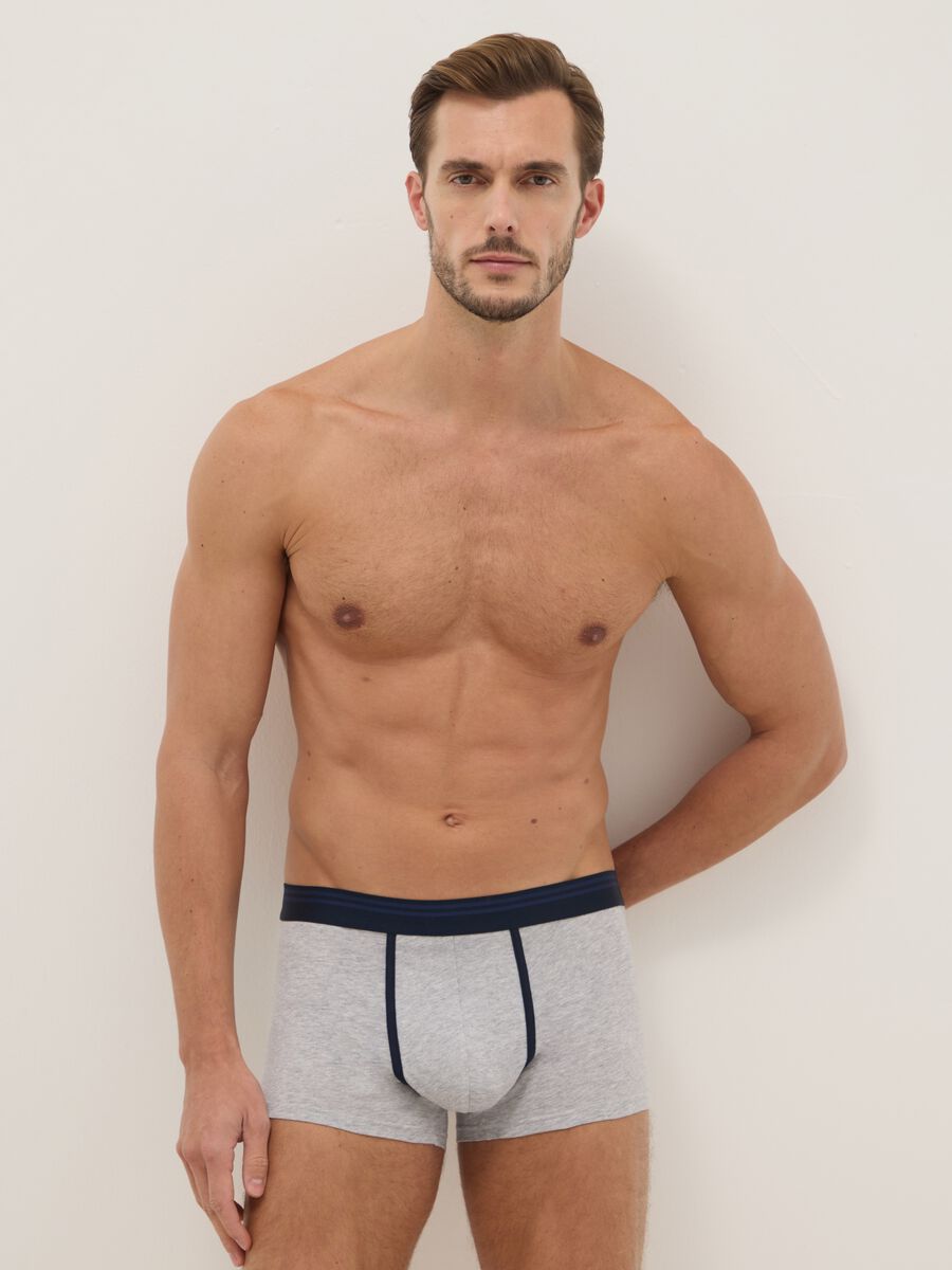 Tripack boxer in cotone organico elasticizzato multicolor regular fit_0