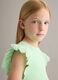 Girls&rsquo; green stretch cotton vest top with ruffles_2