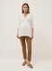 Brown Slim Maternity Trousers in Stretch Viscose_0