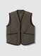 Green quilted gilet with zip, regular fit_4