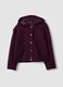 Purple hooded jacket with press-stud fastening_4