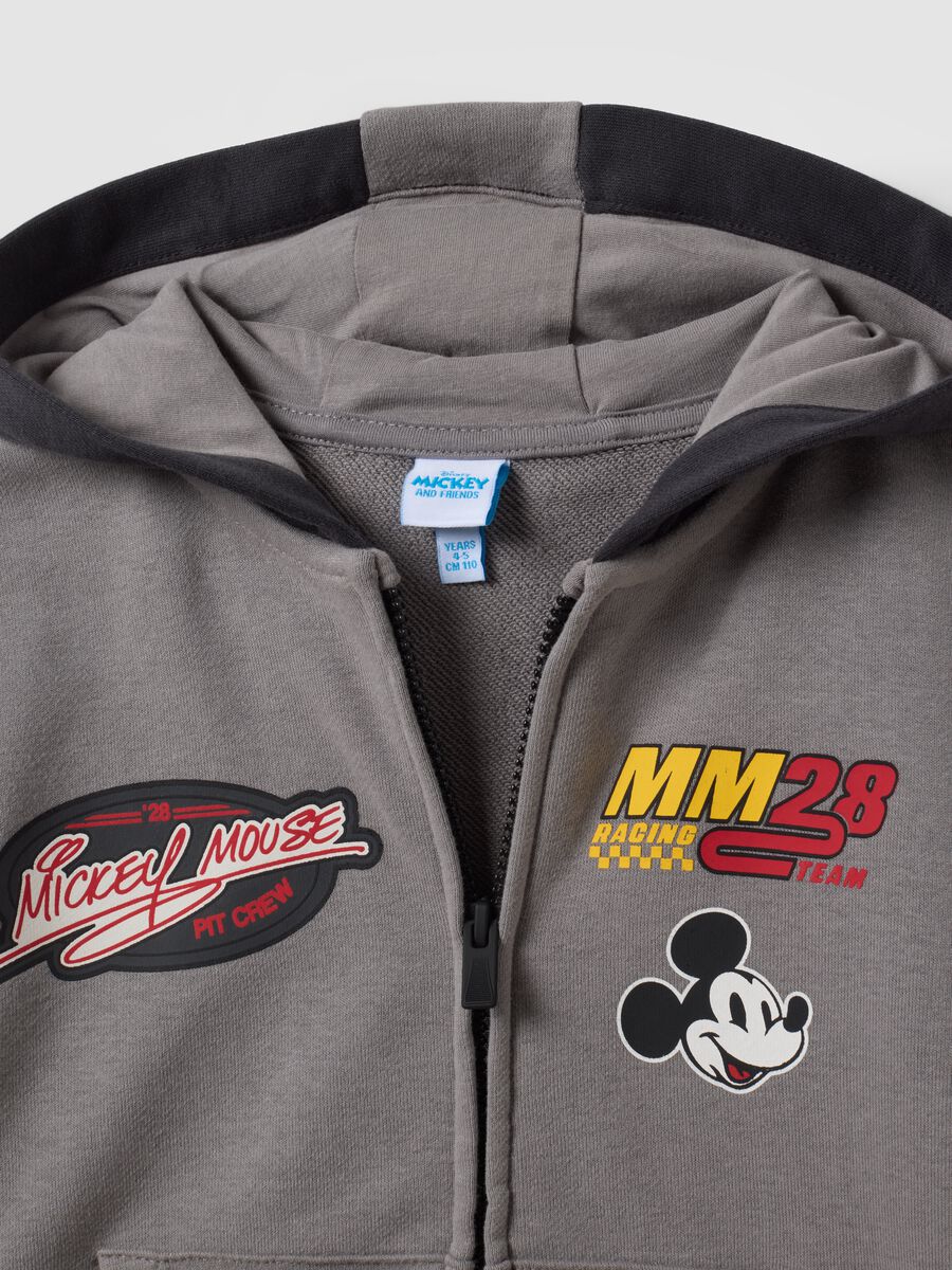 Grey cotton-blend hoodie with Mickey prints for boys_2