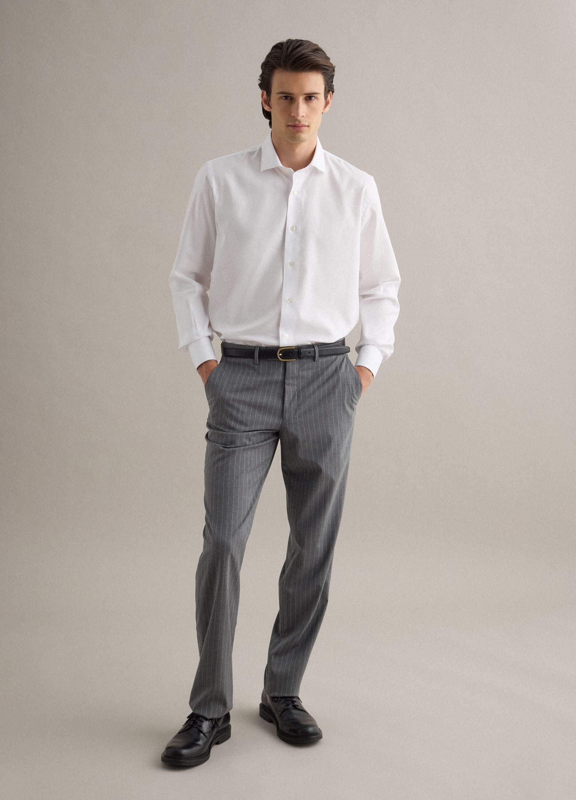 White pure cotton regular fit easy iron shirt