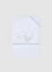 White pure cotton baby sheet with teddy bear and puppy embroidery_0