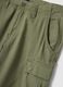 Green regular-fit pure cotton cargo shorts_5