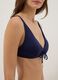 Blue triangle bikini top in stretch fabric with removable padding_2
