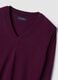 Purple pure wool jumper with deep V-neck_1