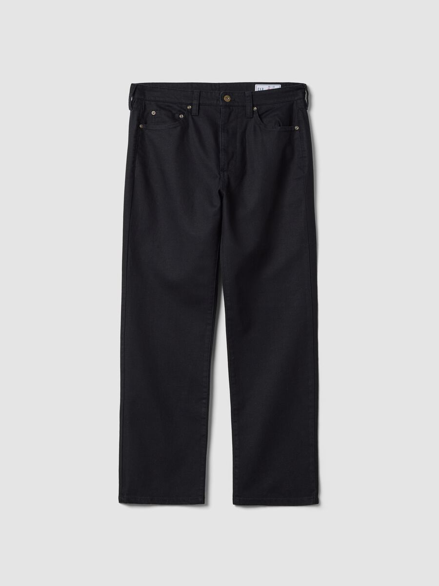 Blue linen-blend cotton trousers_0