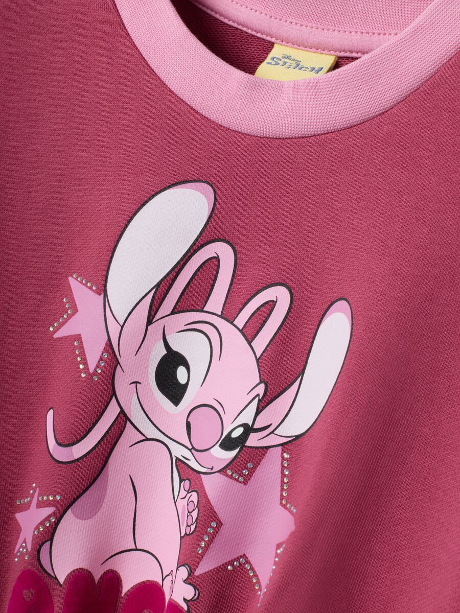 Abito rosa in misto cotone con stampa Lilo & Stitch per bambina_2