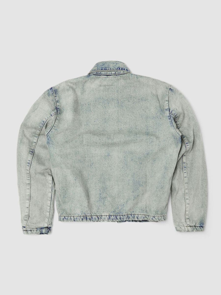 Vintage Light Blue Padded Denim Jacket_5