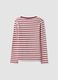Girls&rsquo; multicolour striped stretch-cotton T-shirt with embroidery_1
