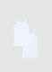 Pack of white girl's vests in pure cotton regular fit_0