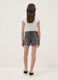 Girls&rsquo; grey pure cotton denim shorts, regular fit with rips_1