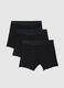 Pack of 3 black mid-length boxer briefs in stretch organic cotton, regular fit_4