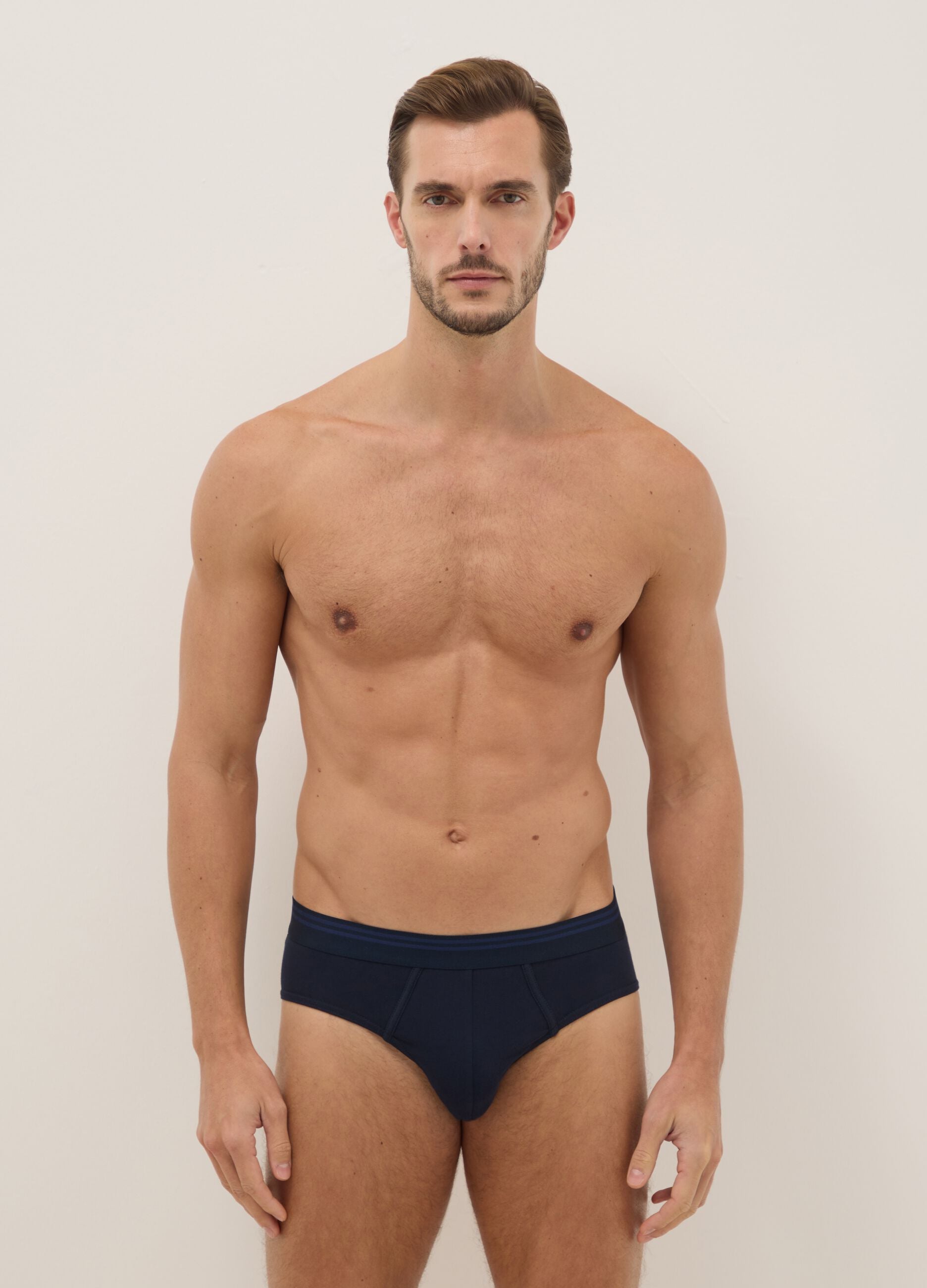 Tripack of regular fit multicolour cotton briefs