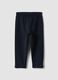 Blue stretch organic cotton leggings with bows for baby girl_0