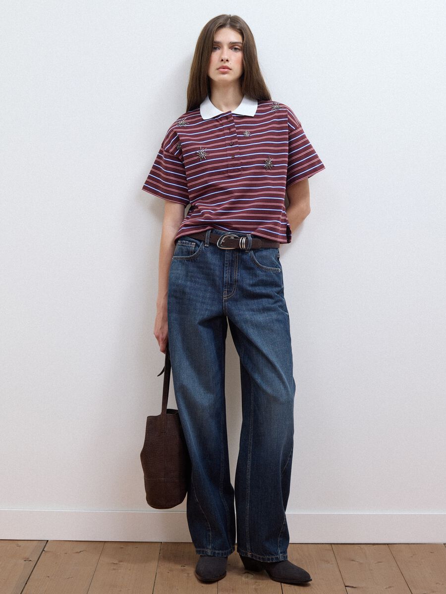 Jeans blu balloon fit in puro cotone_0