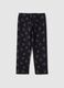 Girls' black stretch cotton skinny fit leggings with hearts_1