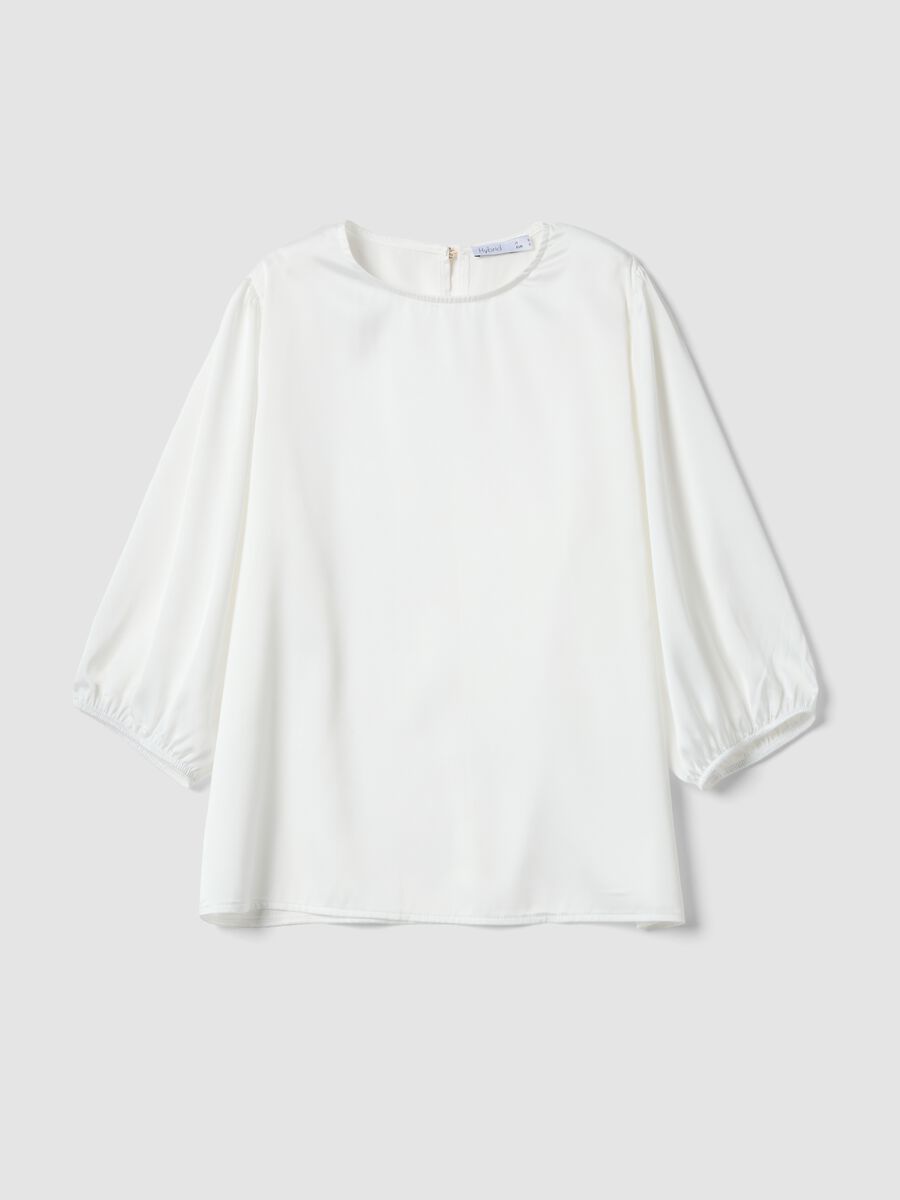 Maglia bianca a maniche ampie regular fit_4