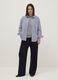 Blue Wide-Leg Trousers with Decorative Buttons_0