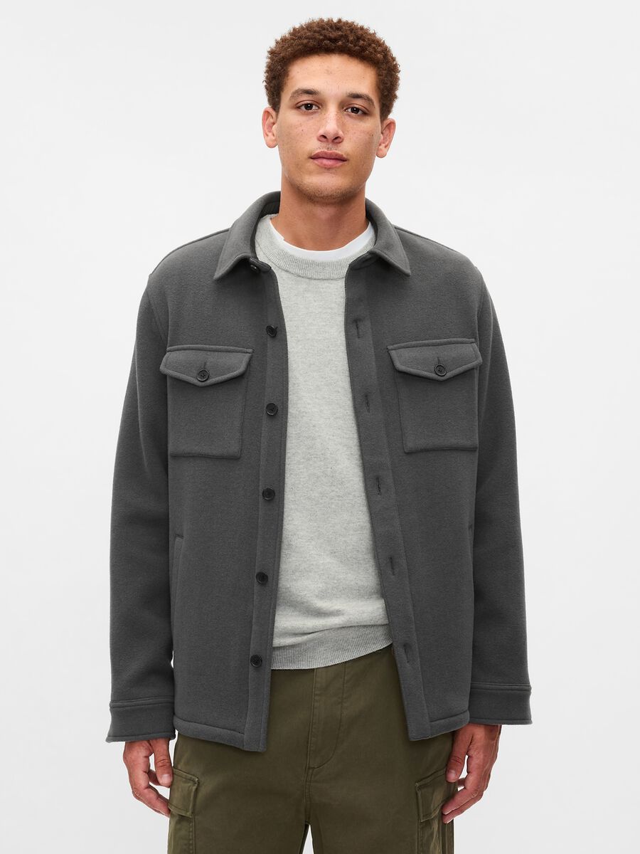 Utility shacket in wool blend_0