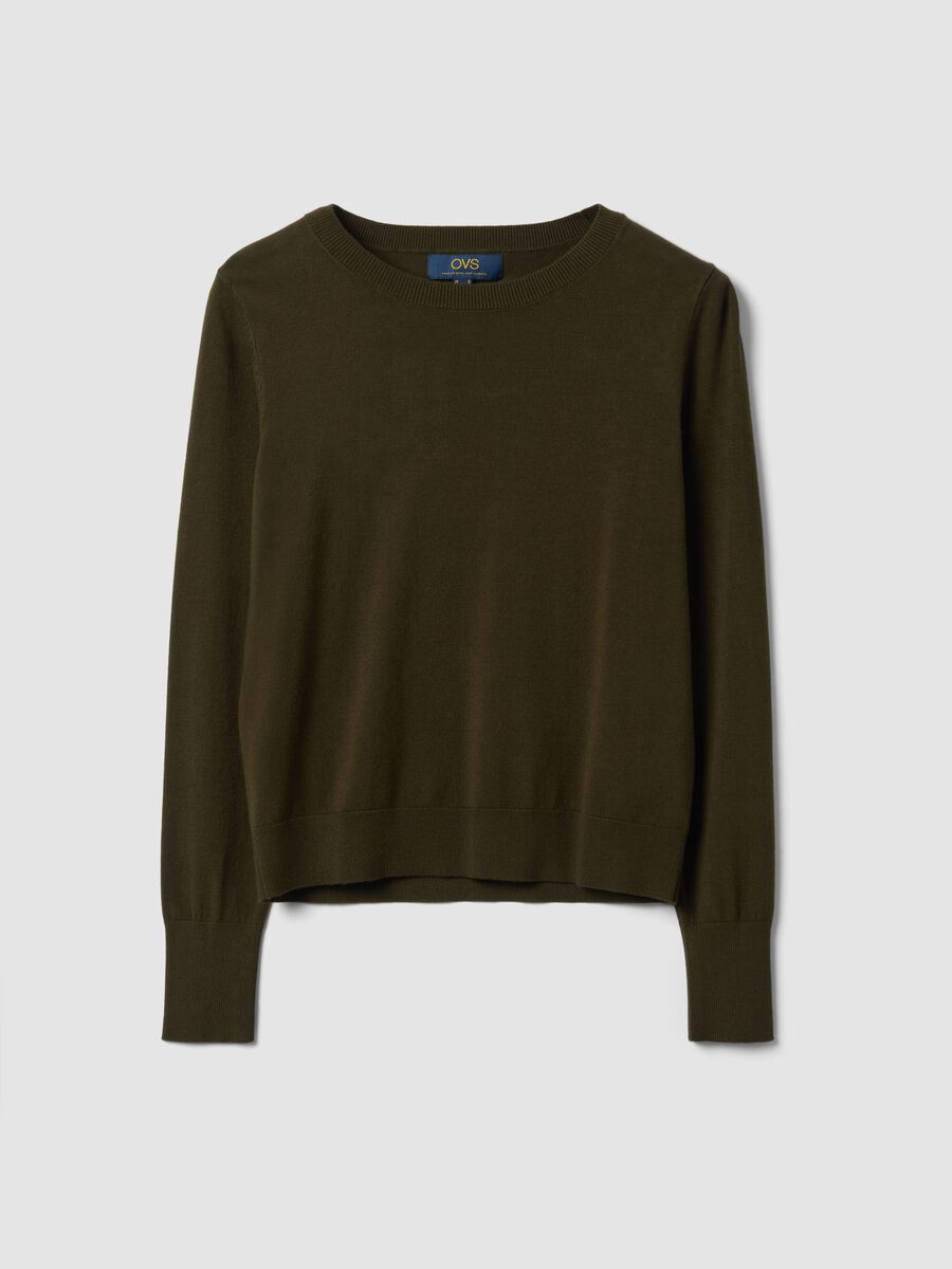 Green viscose-blend crew-neck jumper_4