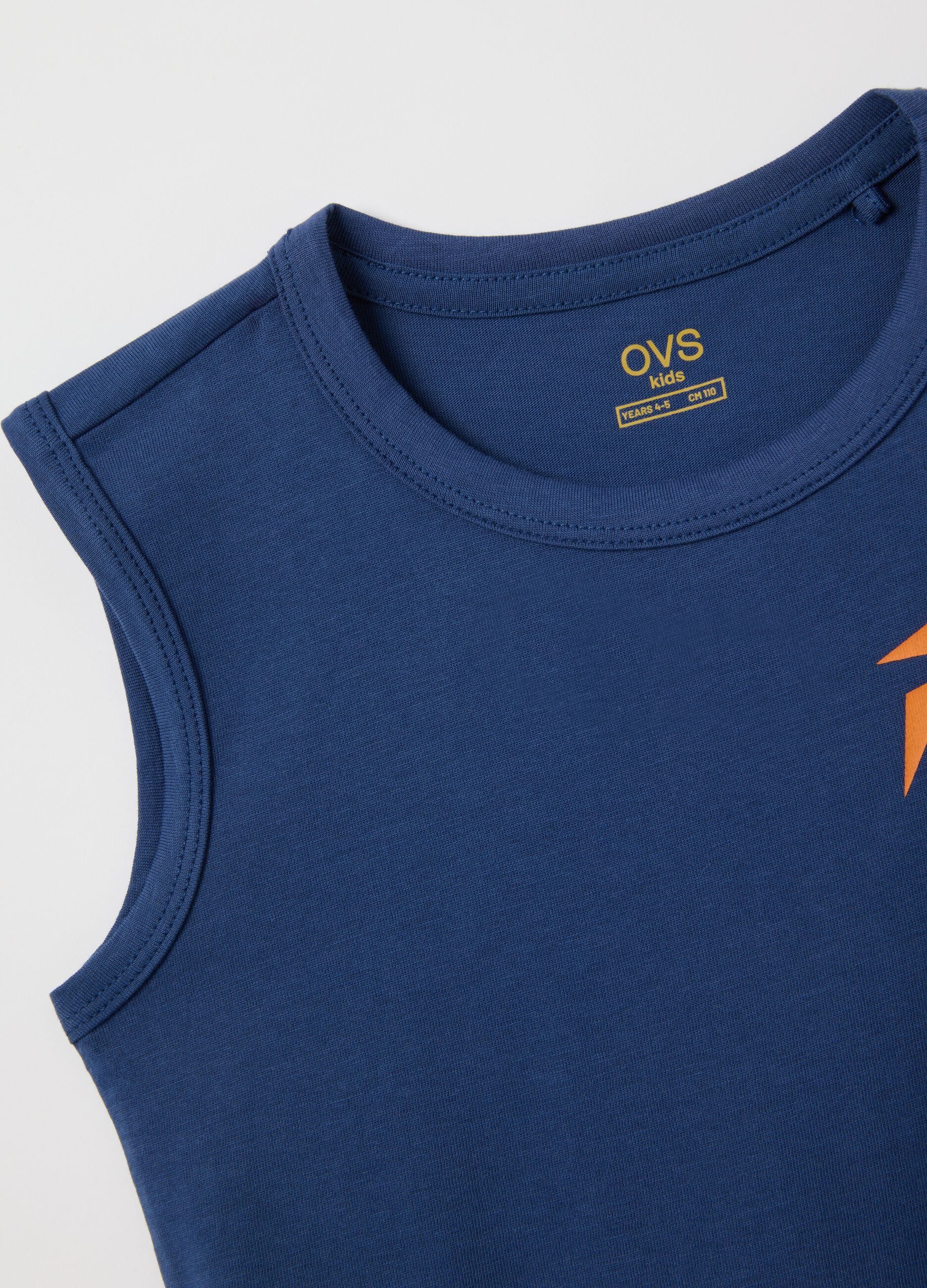 Children's pure cotton blue tank top regular fit