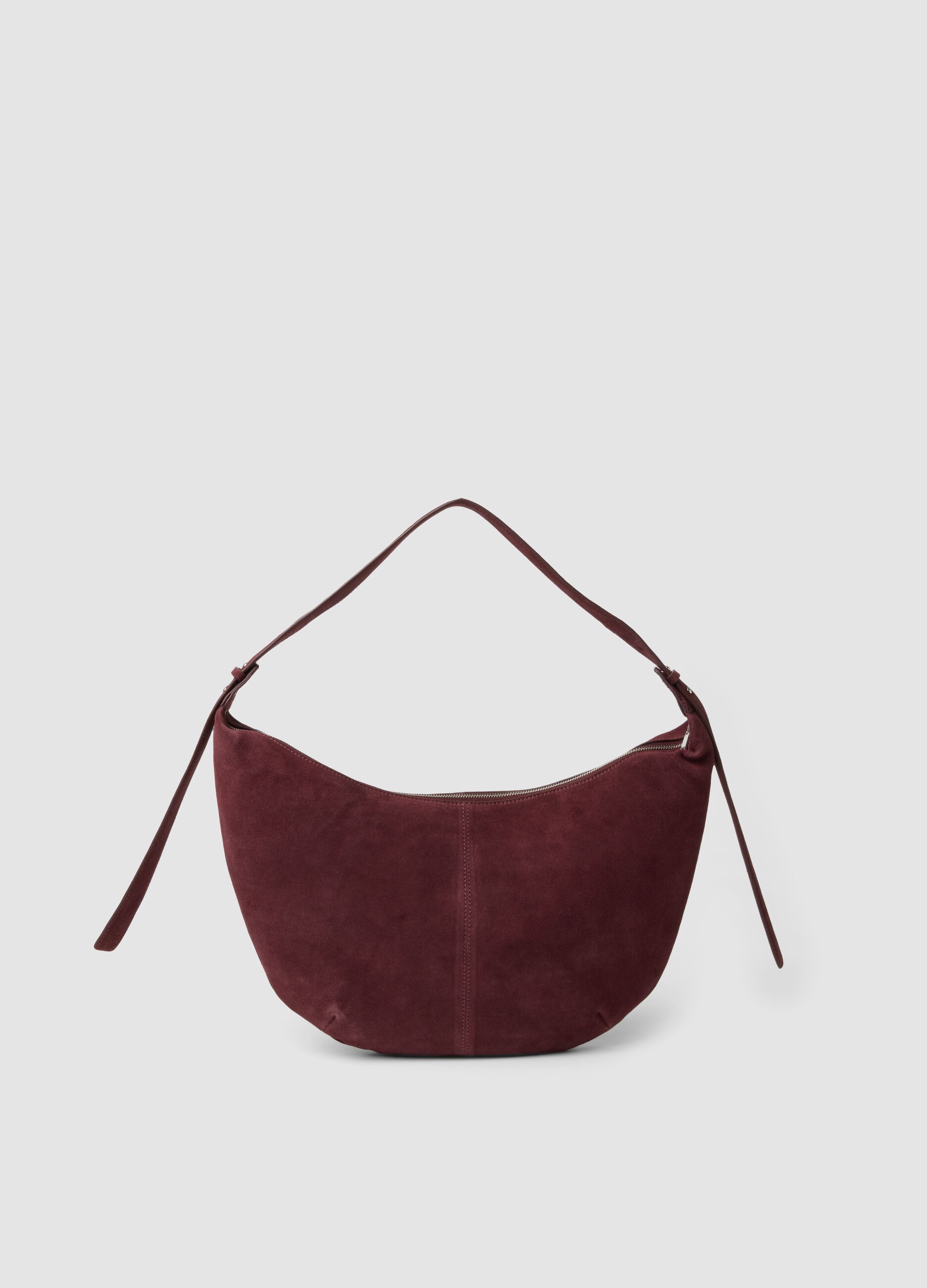 Red genuine leather shoulder bag