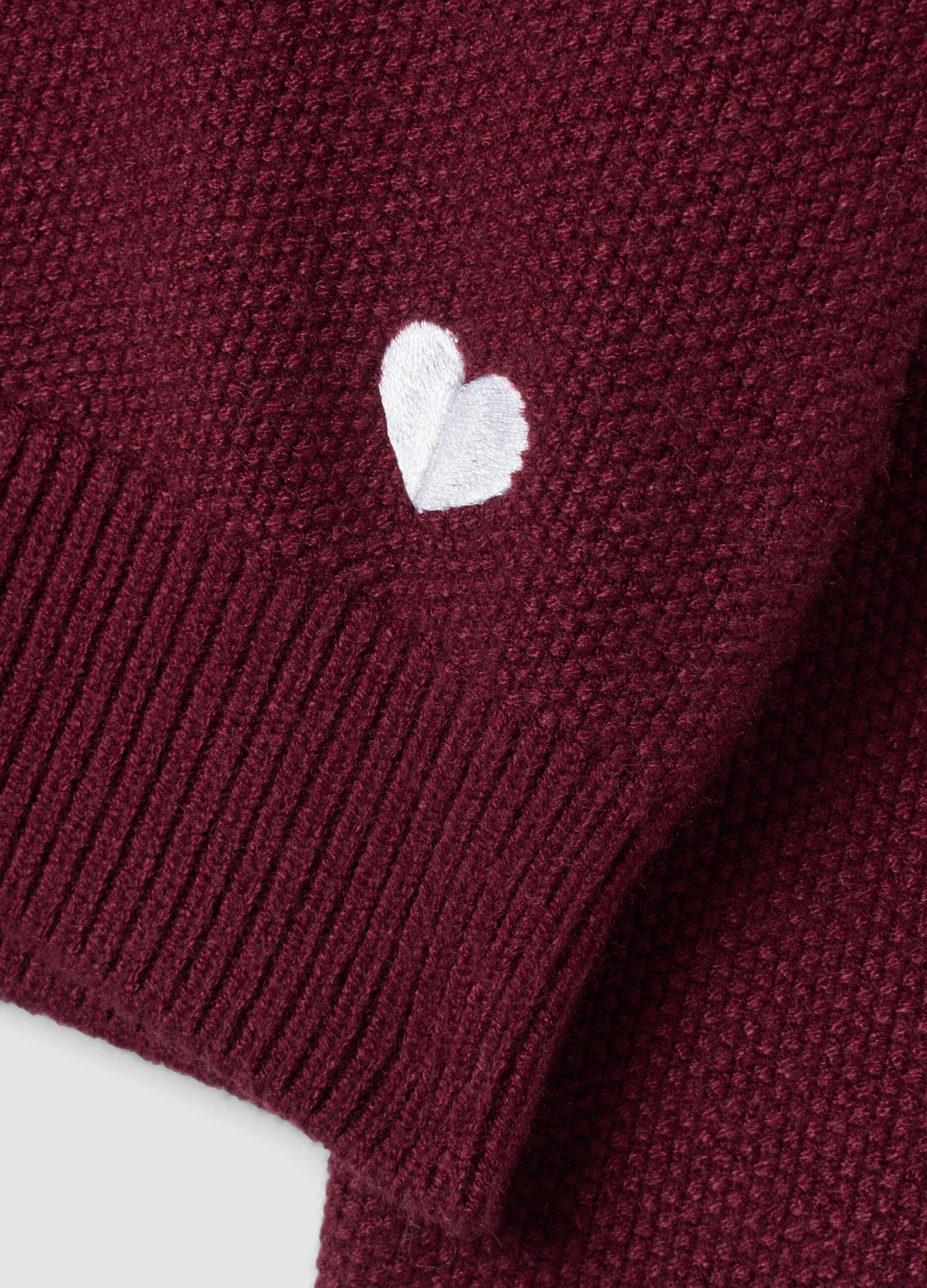 Red Viscose-Blend V-Neck Jumper, Regular Fit