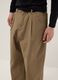 Pantaloni chino baggy in puro cotone beige_3