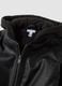 Black padded hooded zip-up bomber jacket for boys_3