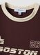 Brown cotton T-shirt with front graphic print and contrast trims_2