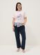 Pink short-sleeve pure cotton regular-fit printed T-shirt_1