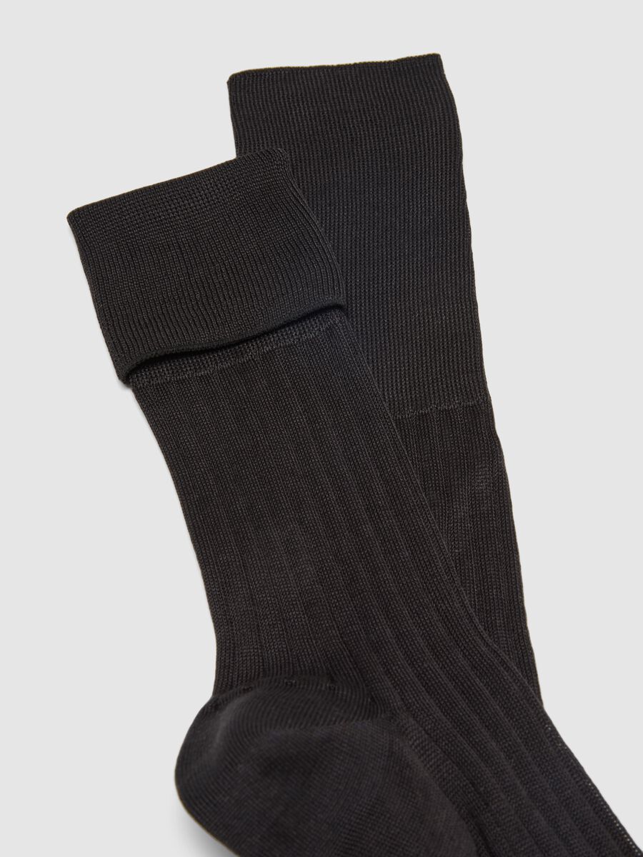 Two-pack long black cotton socks_2