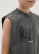 Black oversized pure cotton vest top_2