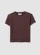 Brown polka-dot cropped pure cotton T-shirt, regular fit_4