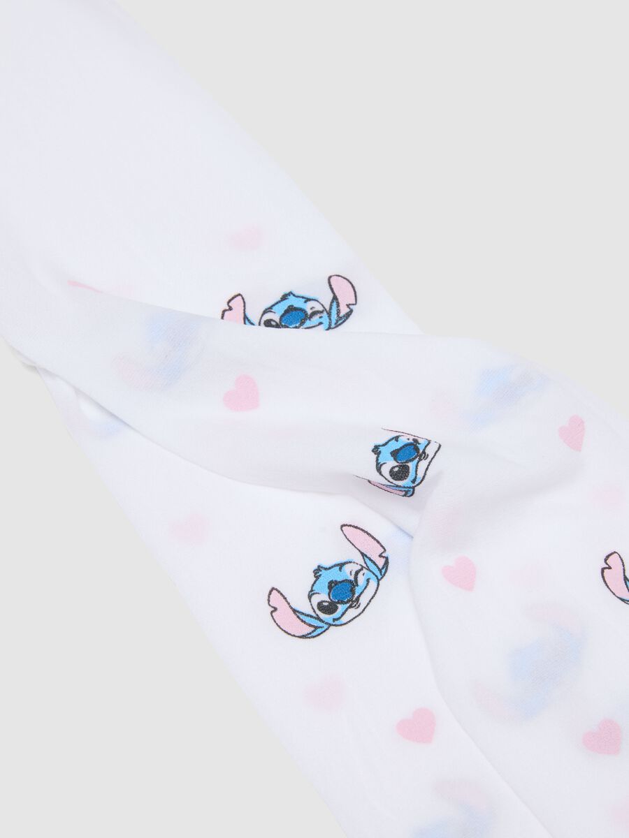 Girls' white stretchy tights with Lilo & Stitch designs_1