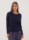 Blue ribbed stretch viscose pyjama top_0
