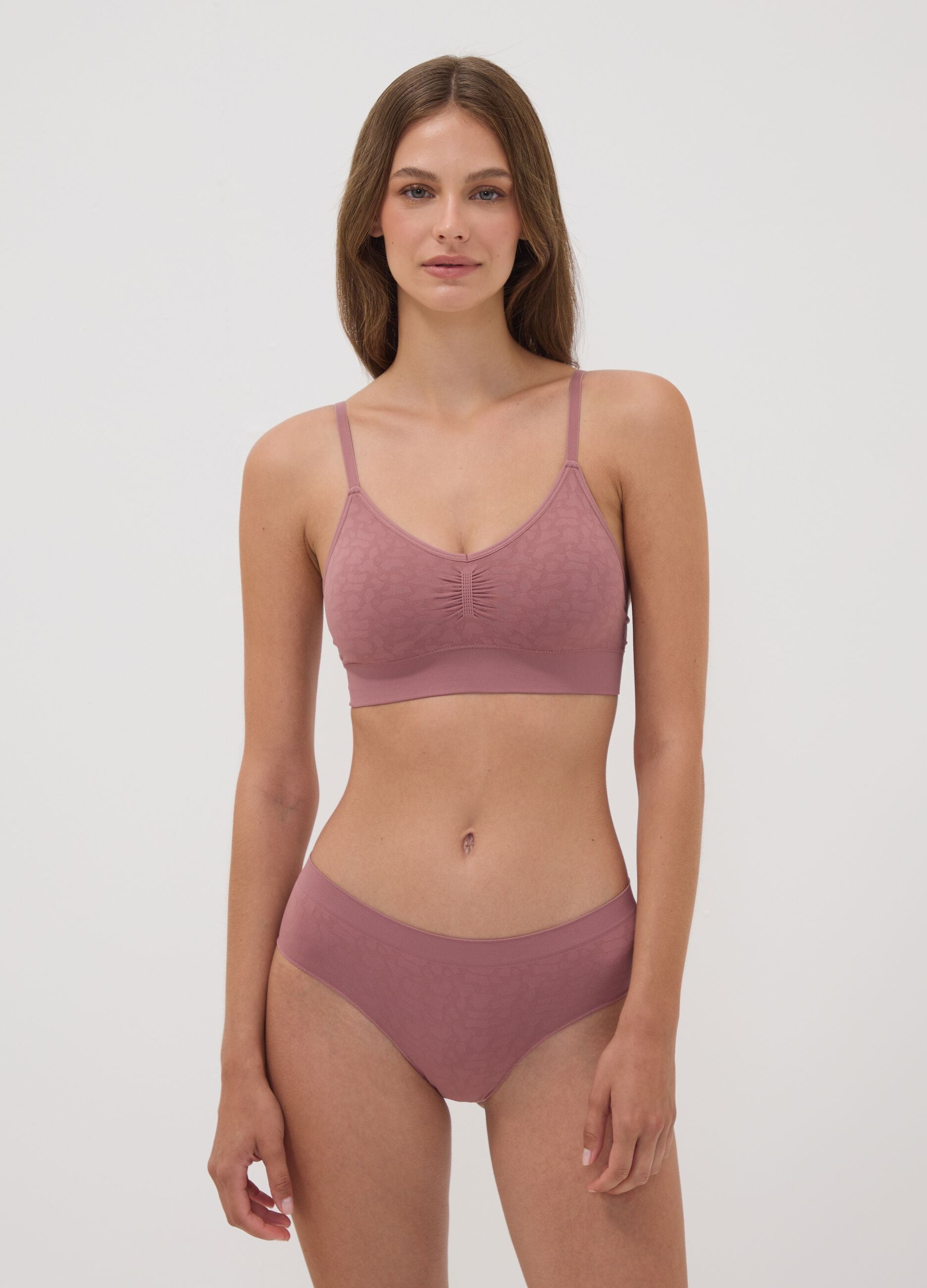 Pink stretch microfibre briefs