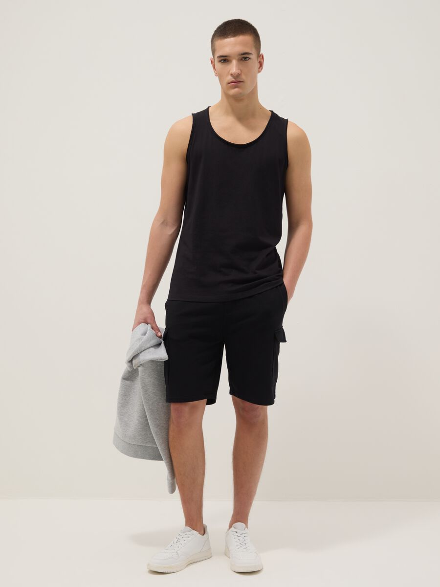 Black pure cotton vest top_2